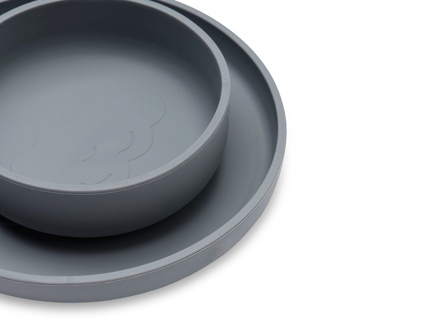 Coffret Repas Silicone Storm grey 4 pièces - Jollein