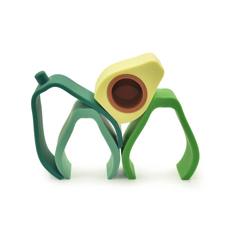 Jouet d'Empilage et de Dentition en Silicone - Avocat - Summerville Organic