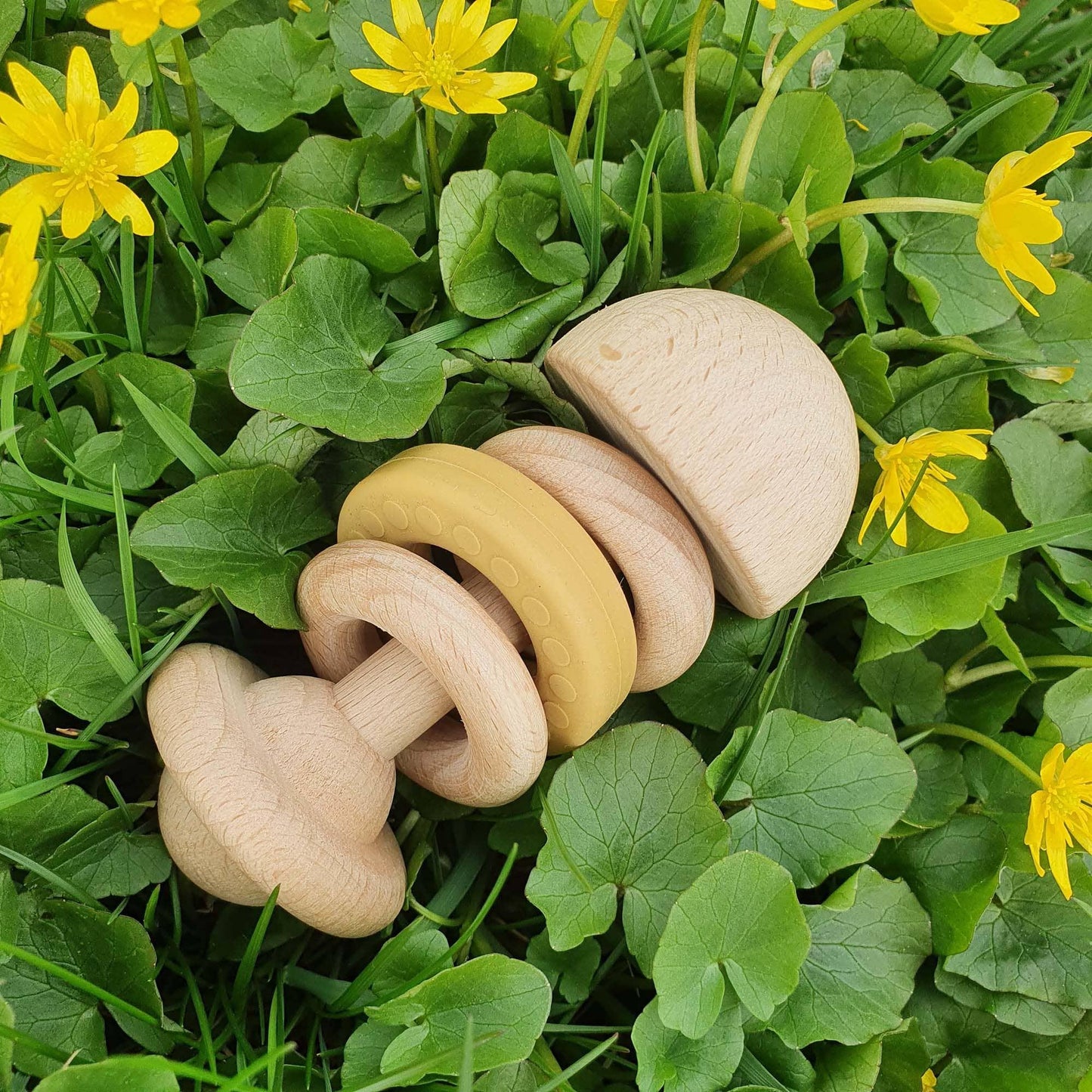 Hochet en Bois et Silicone Ocre - Summerville Organic