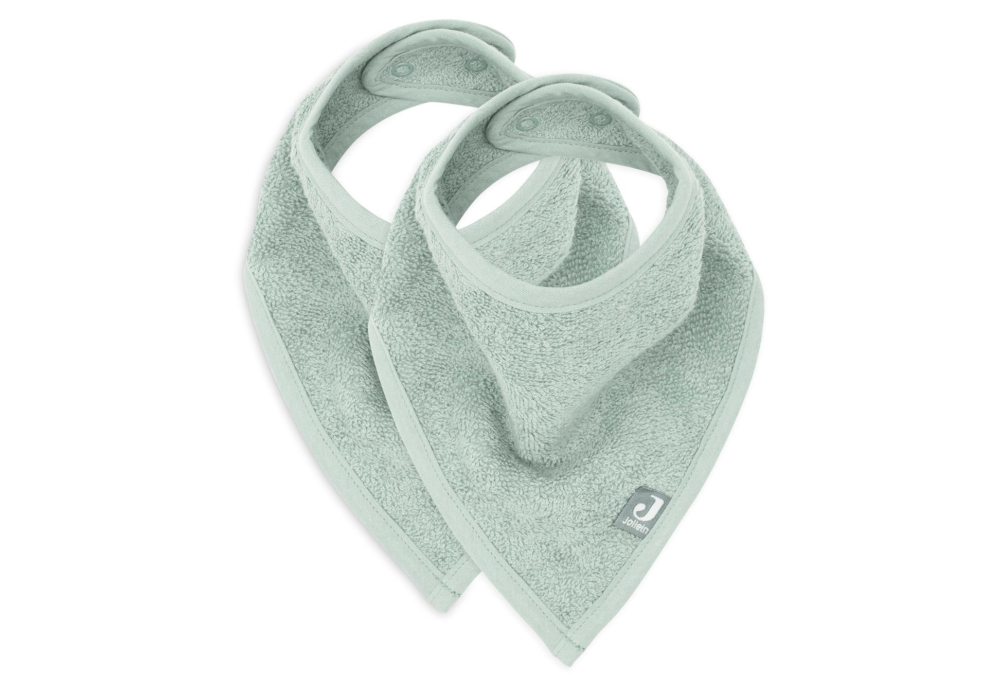 Bavoir bandana Jollein en coton éponge couleur Ash green pour bébé
