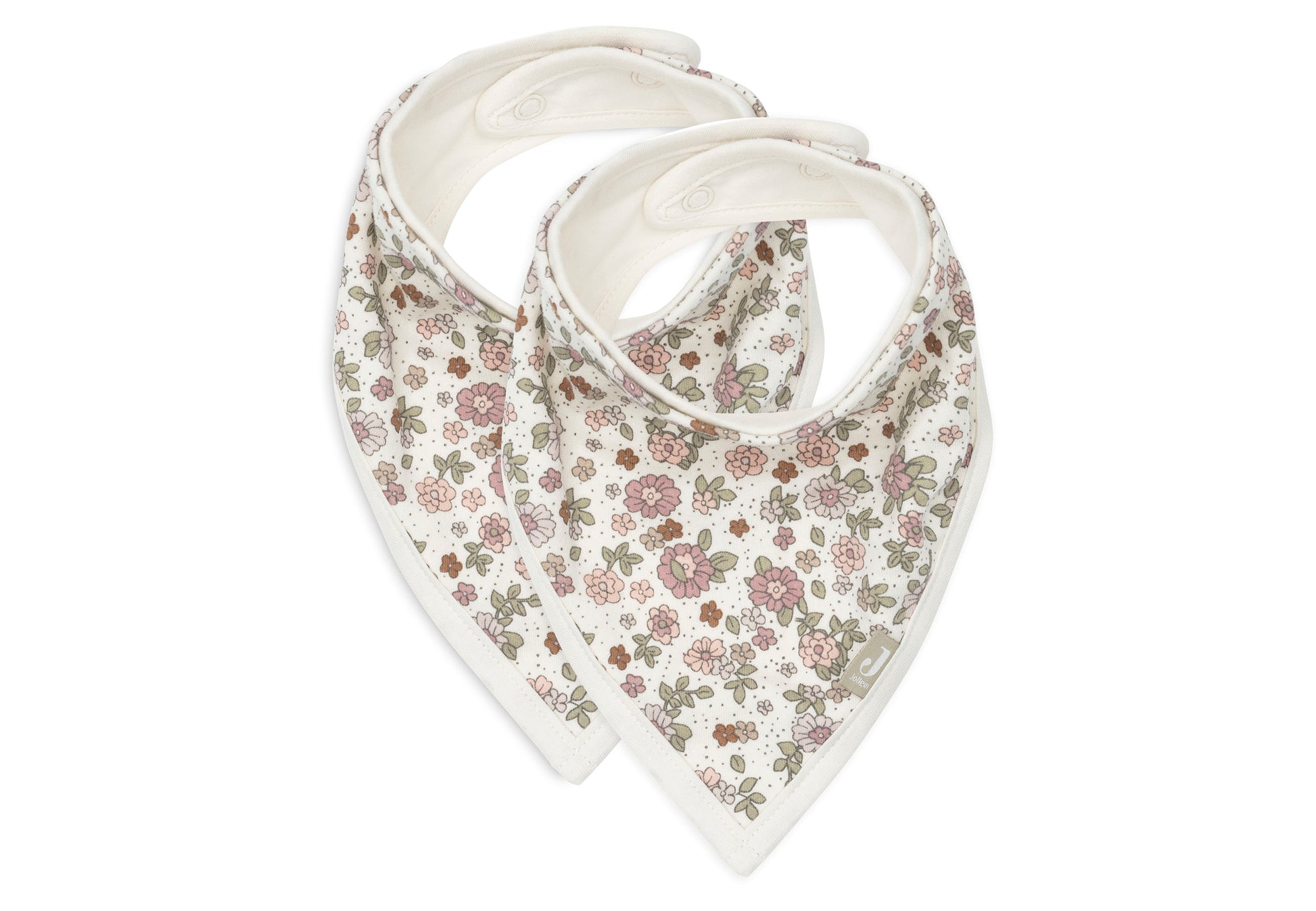 Lot de 2 Bavoirs Bandanas Retro Flowers 100% coton