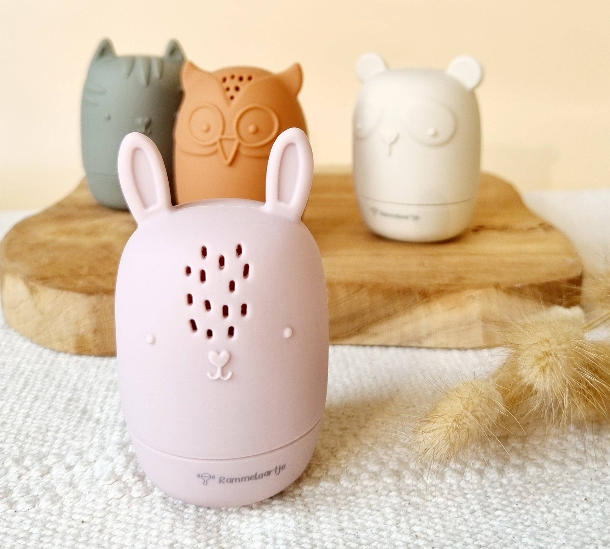 Jouets de bain en silicone (Set de 4) animaux tons naturels - Rammelaartje