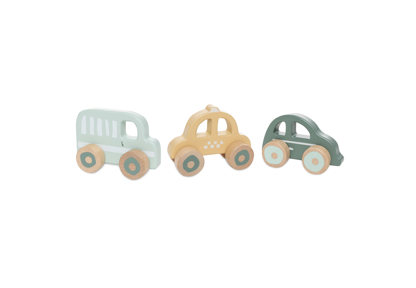Lot de 3 Petites Voitures en Bois "On the Go" jollein