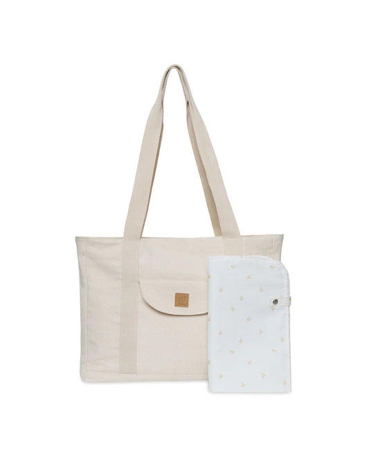 Sac à langer tote bag en sergé de coton : Naturel & Ultra Pratique