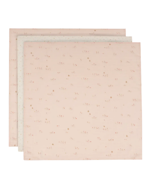 Pack de 3 langes en gaze de coton 70x70cm - Modèle Pretty Picnic