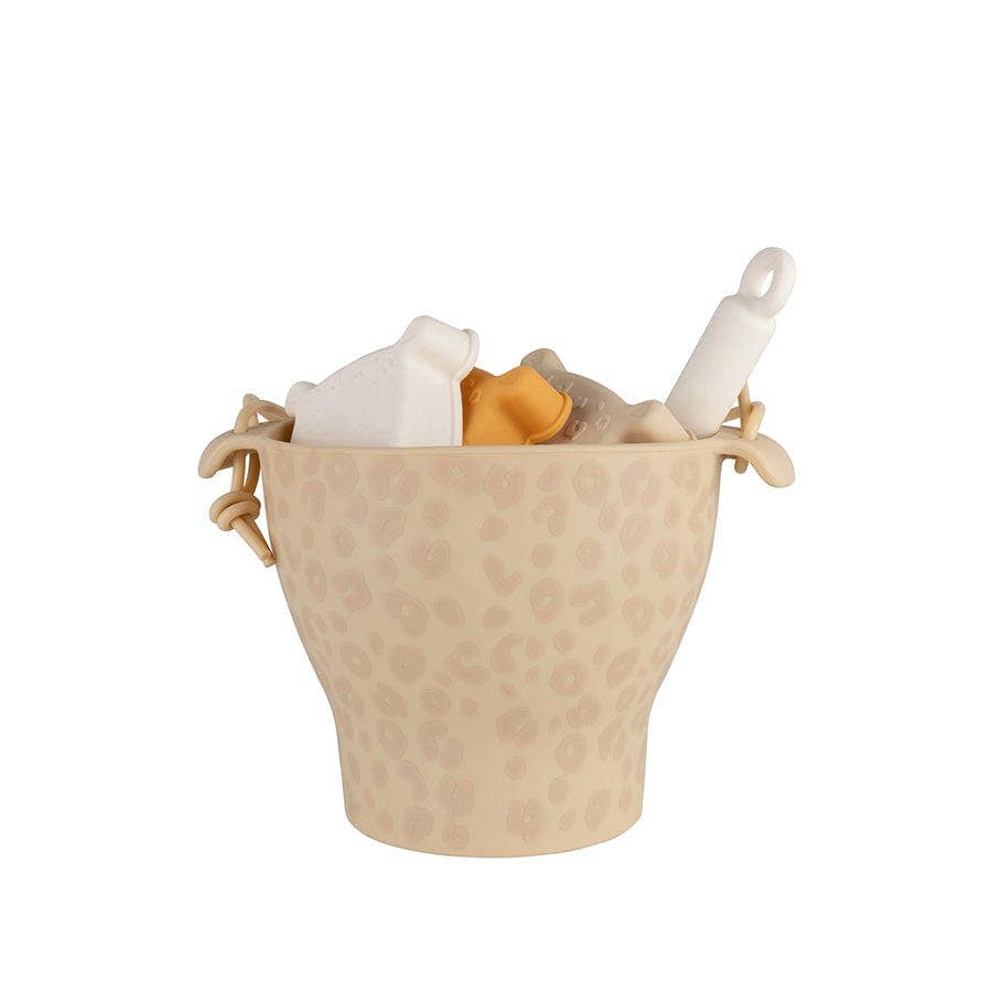 Set de plage silicone sain et incassable - Léopard beige