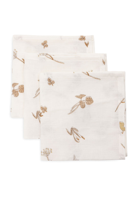 Lot de 3 gants de toilette gaze de coton Riverside - Jollein