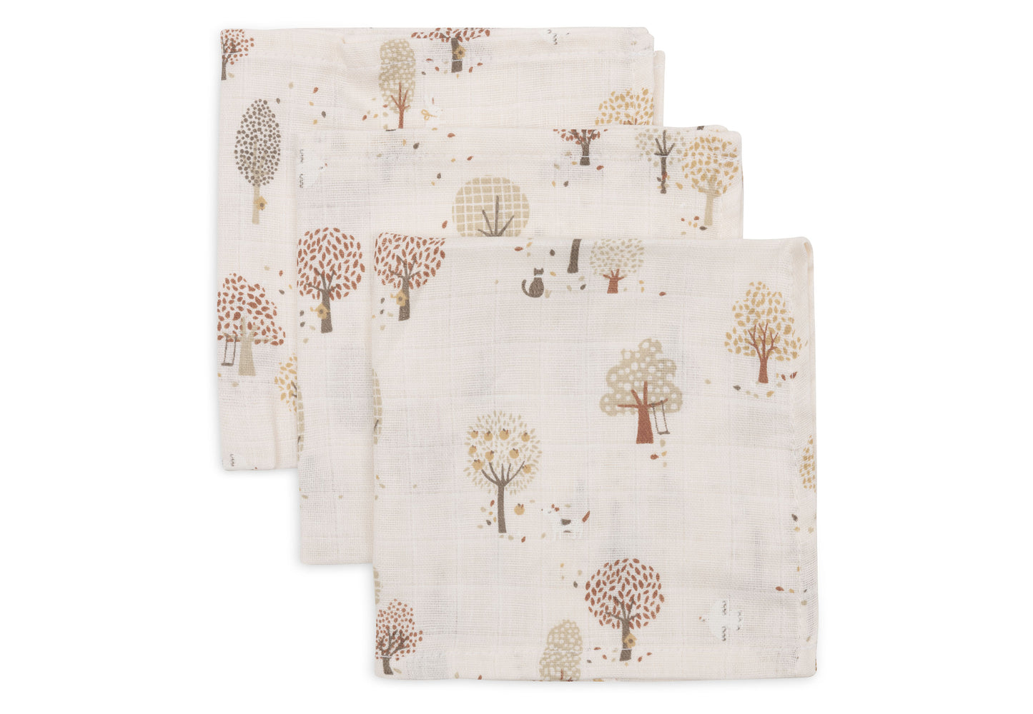Lot de 3 serviettes en gaze de coton - motif Tiny Park - 31x31 cm - Jollein