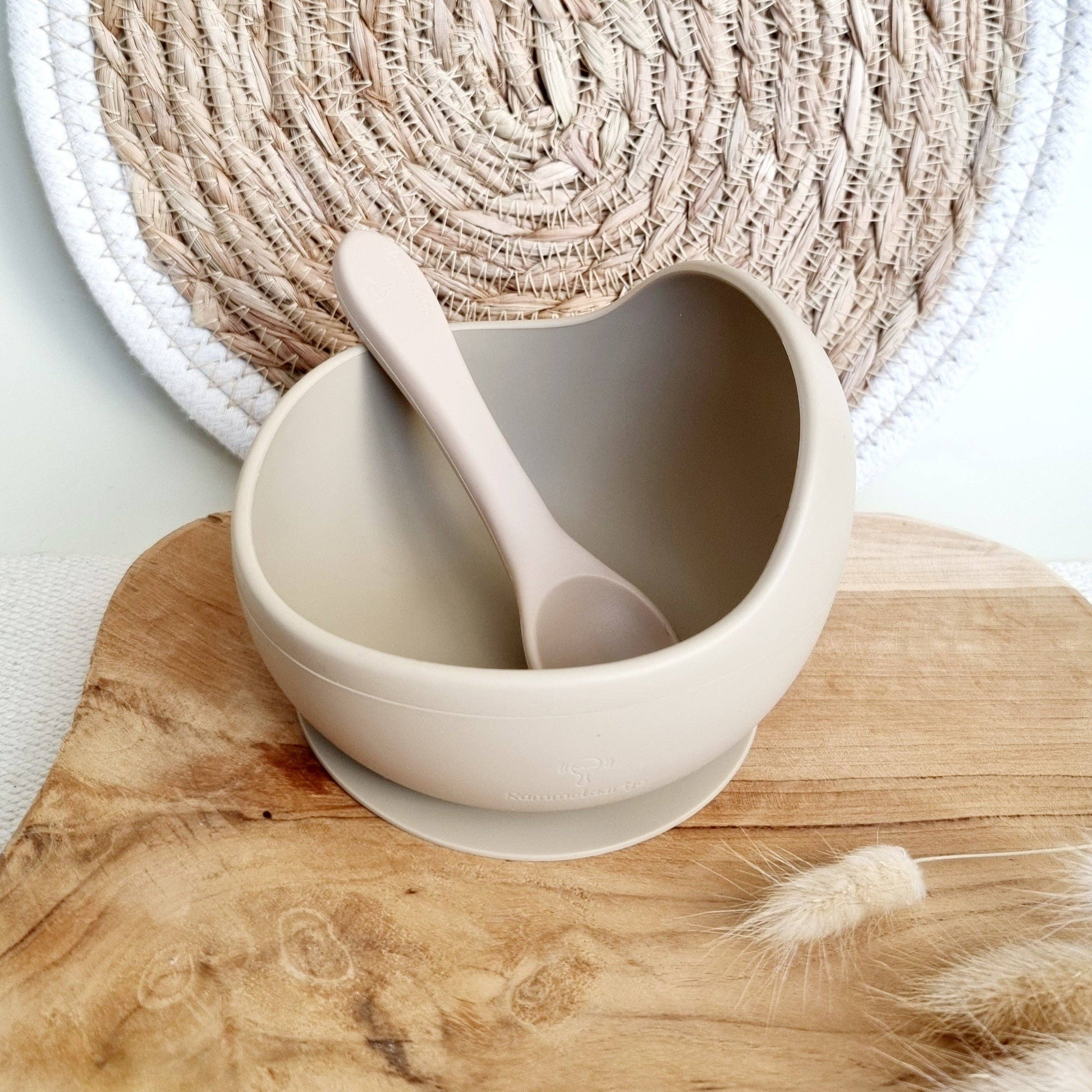 Set de couverts d'apprentissage en silicone (Cuillère & Fourchette) sable - Rammelaartje