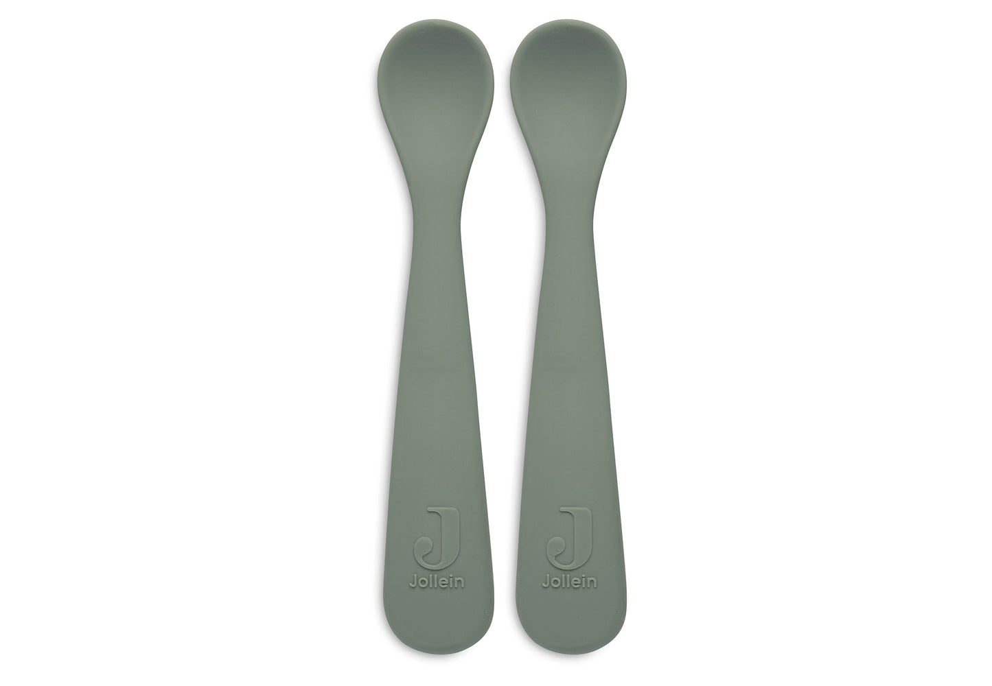 Lot de 2 cuillères souples en silicone Ash Green - Jollein 