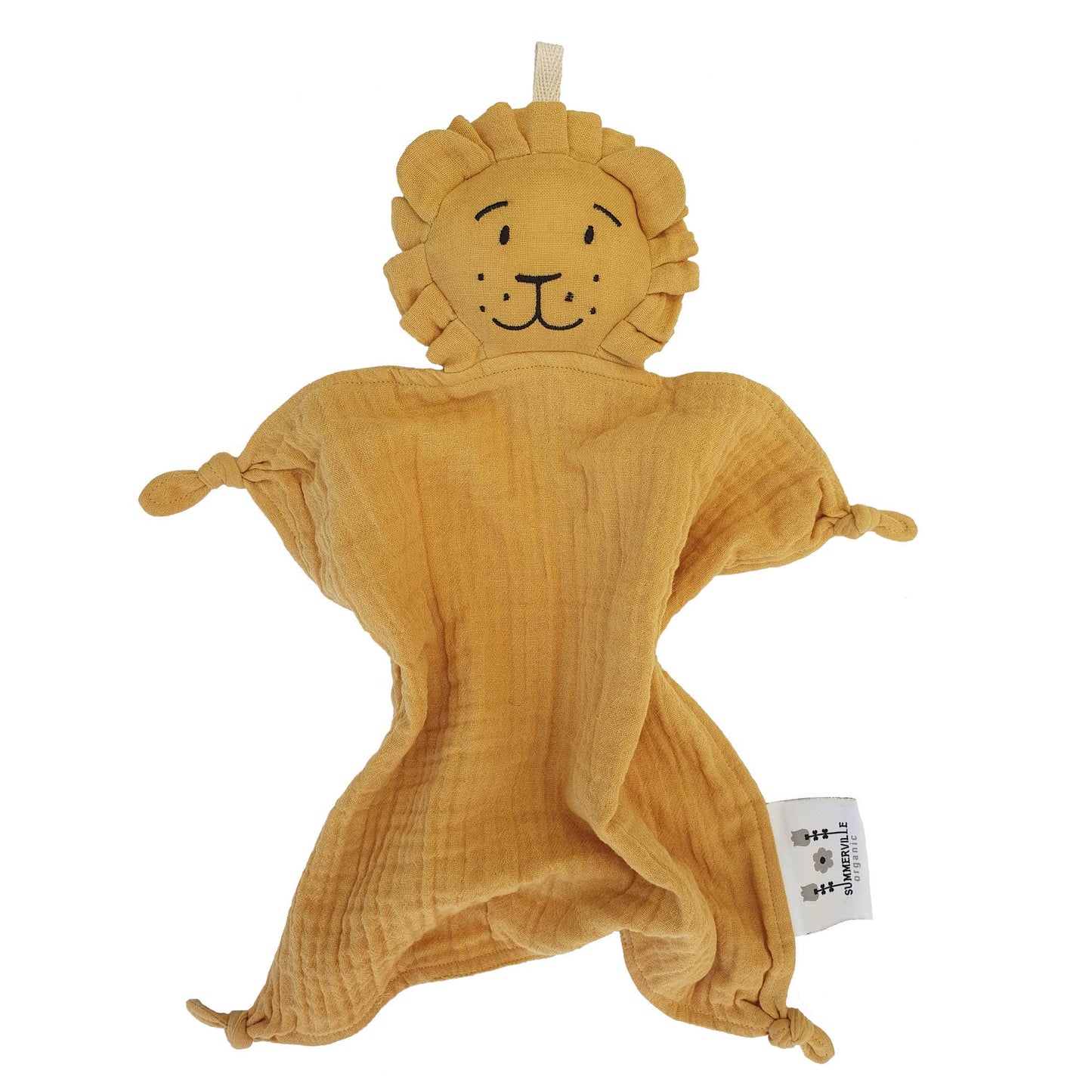 Doudou Plat en coton bio lion ocre - Summerville Organic