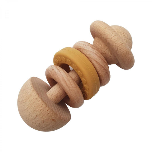 Hochet en Bois et Silicone Ocre - Summerville Organic