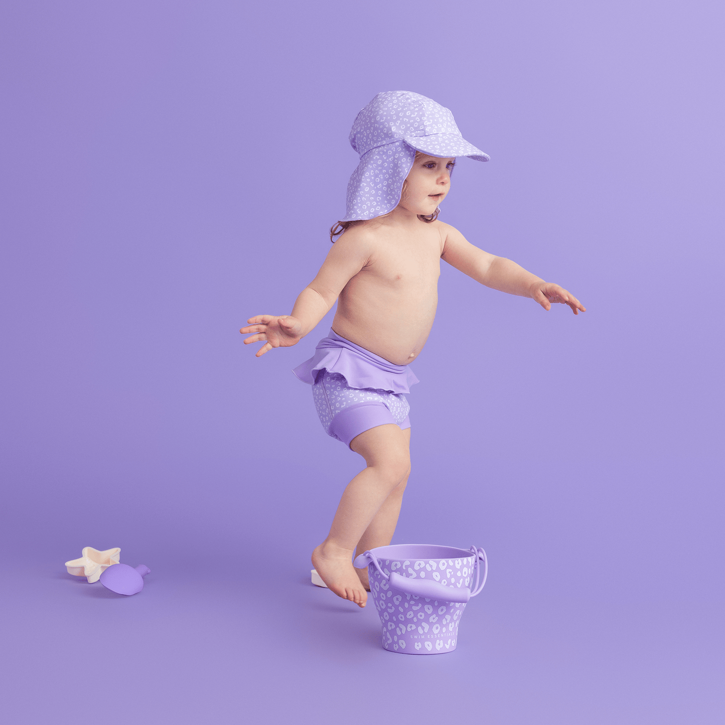 Jouets de plage en silicone incassable - Léopard lila