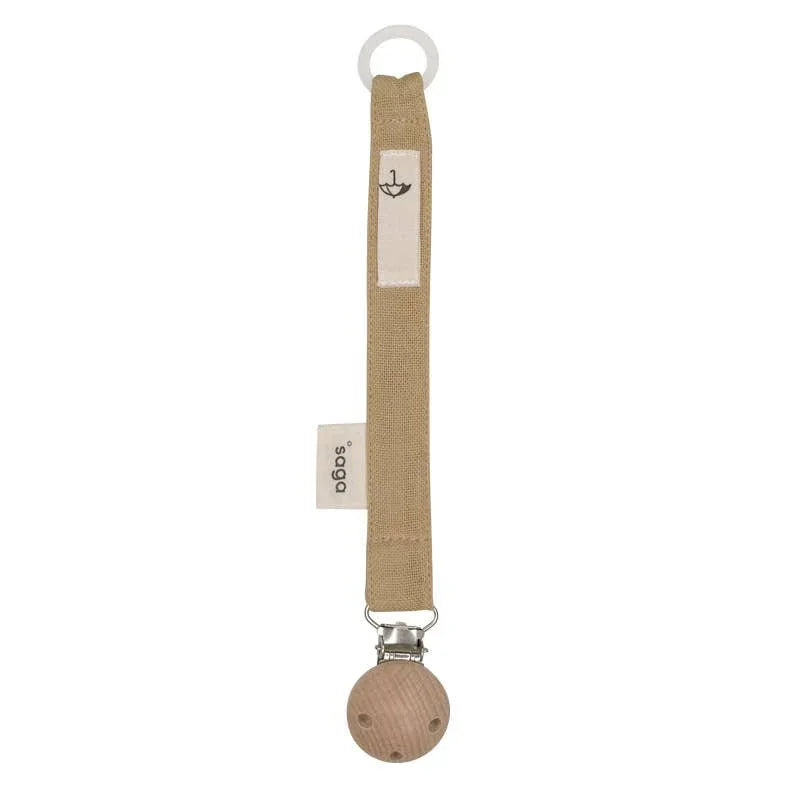 Attache-sucette miel en coton biologique et bois miel - Saga Copenhagen 