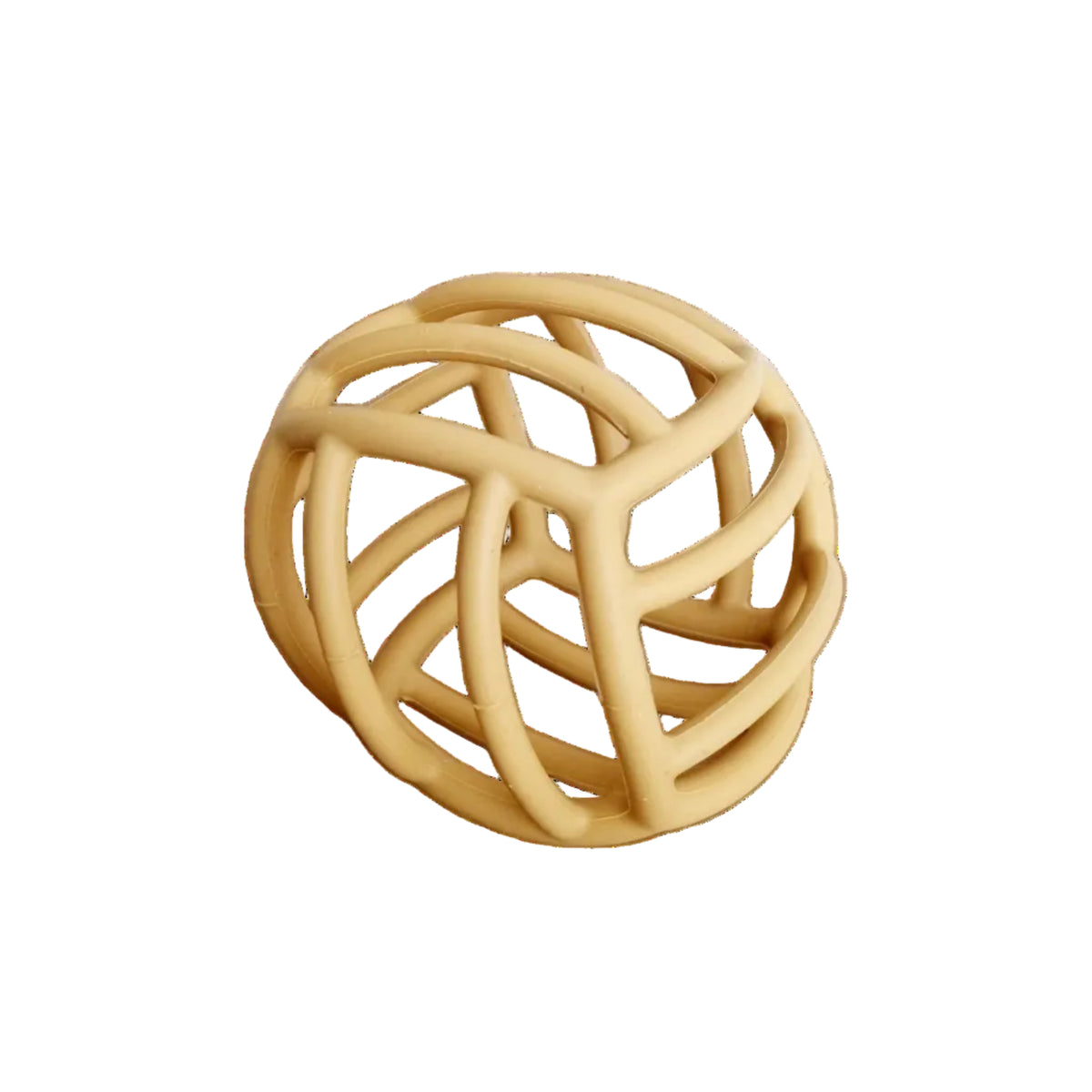 Balle de motricite flexible et anneau de dentition en silicone ocre Rammelaartje