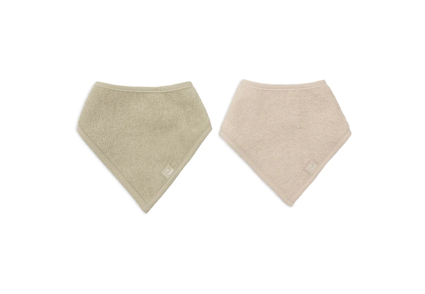 Lot de 2 bavoirs bandana Soft Matcha et Sand en coton Jollein