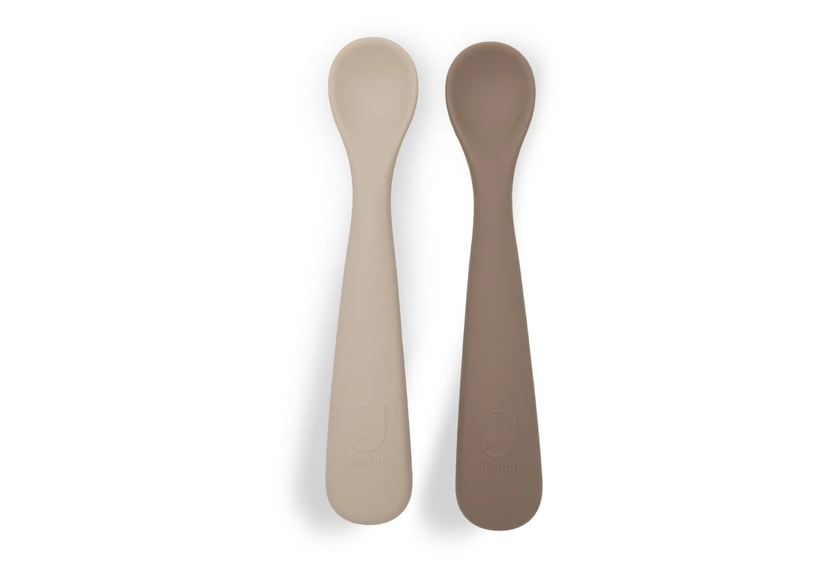 cuillere bebe silicone souple jollein natural shades