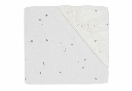 drap housse twinkling sea green jollein 60 120 jersey coton lit bebe