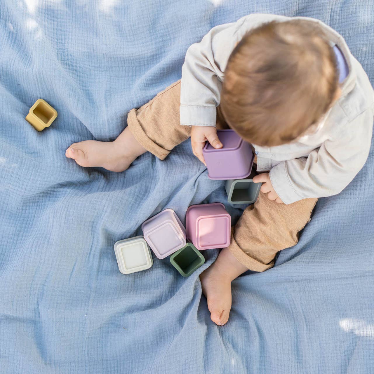 Jouet d'Empilage Cubes Gigognes en Silicone - Summerville Organic