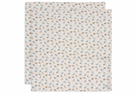 pack 2 langes 115x115cm roarsome jollein gaze coton