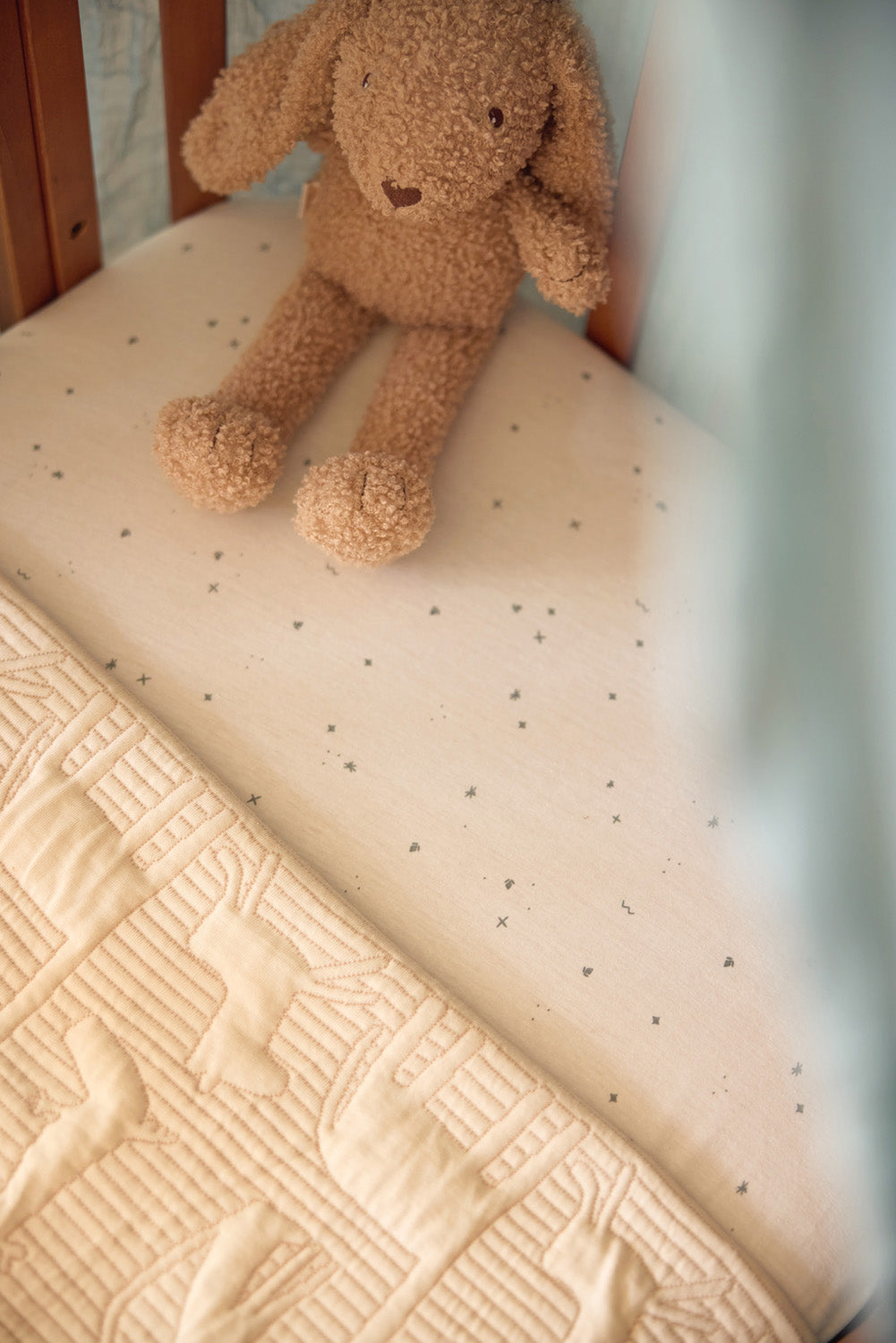 Drap-housse bébé jollein jersey 60x120 cm Twinkling Sea Green