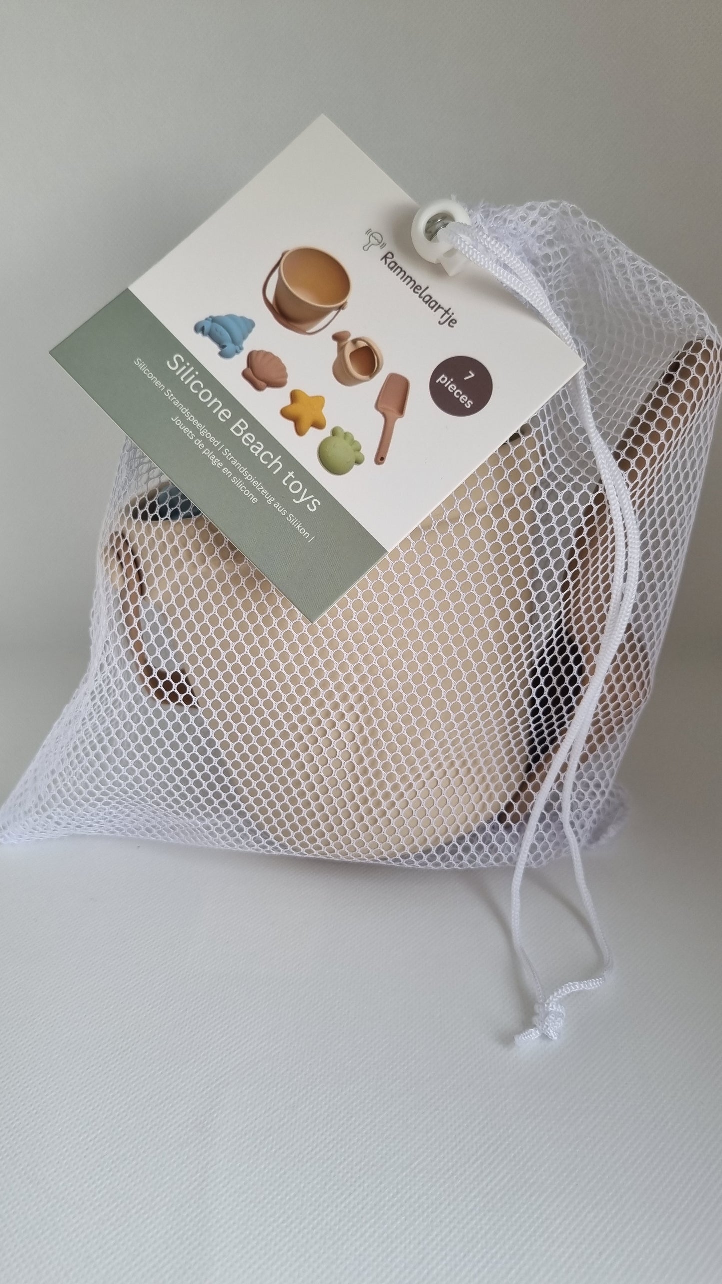 Set de plage 7 pièces en silicone beige durable et sain Skovlia