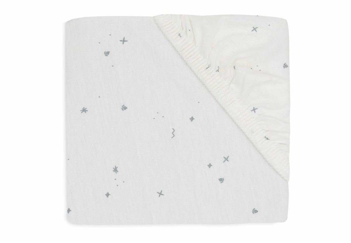 Drap-housse bébé jollein jersey 60x120 cm Twinkling Sea Green