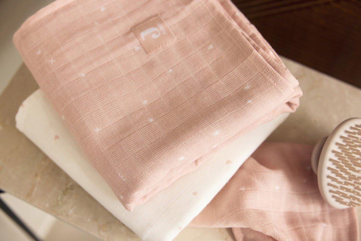 Langes en gaze de coton 70x70cm (Lot de 3) Twinkling Wild Rose jollein