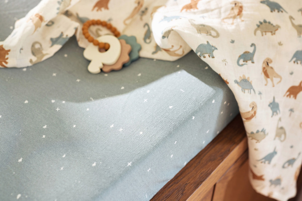 Housse de matelas à langer jersey 50x70cm twinkling sea green jollein