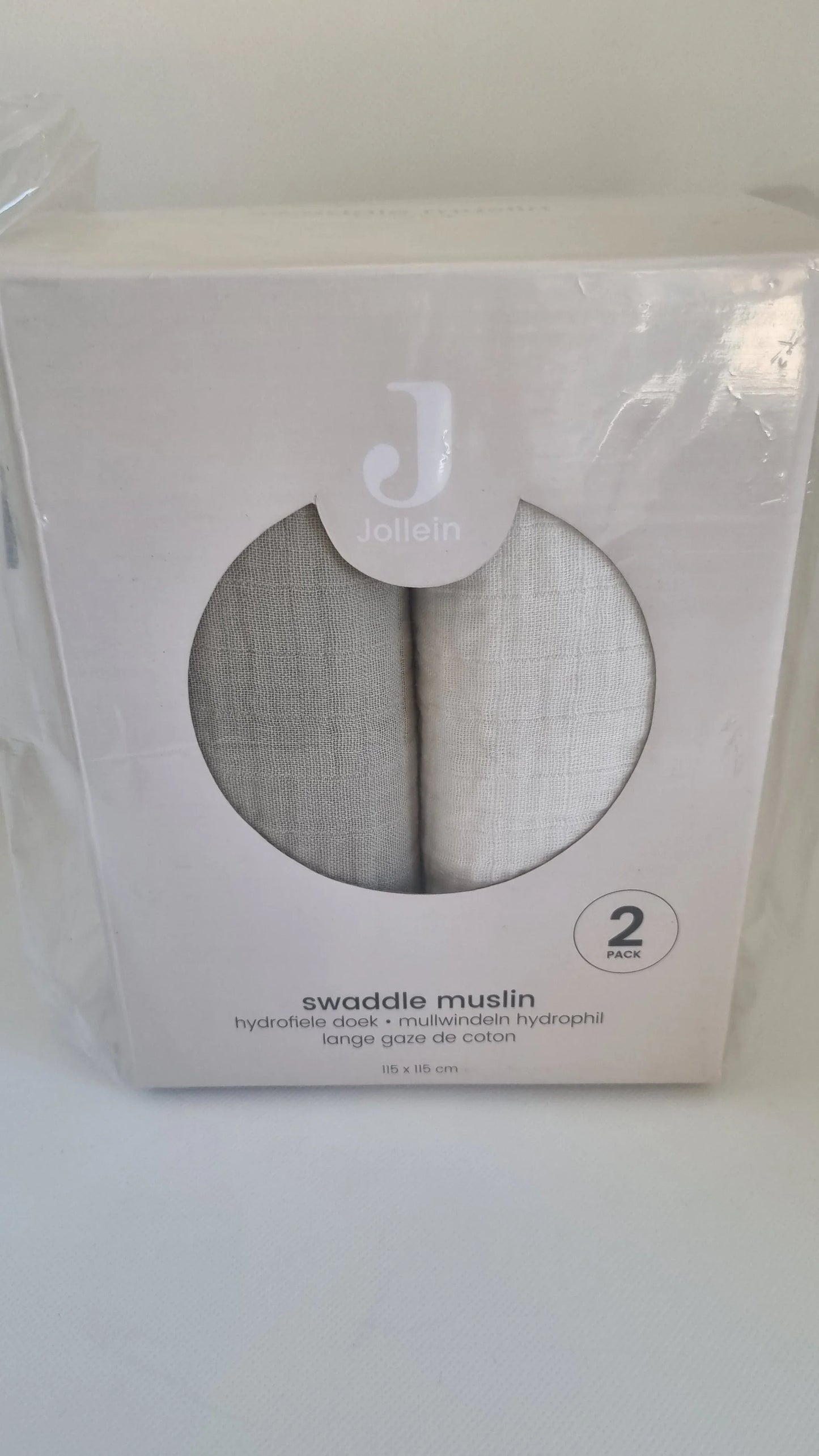 Lot de 2 maxi-langes en gaze de coton 115x115cm Olive Green/ Ivory - Jollein