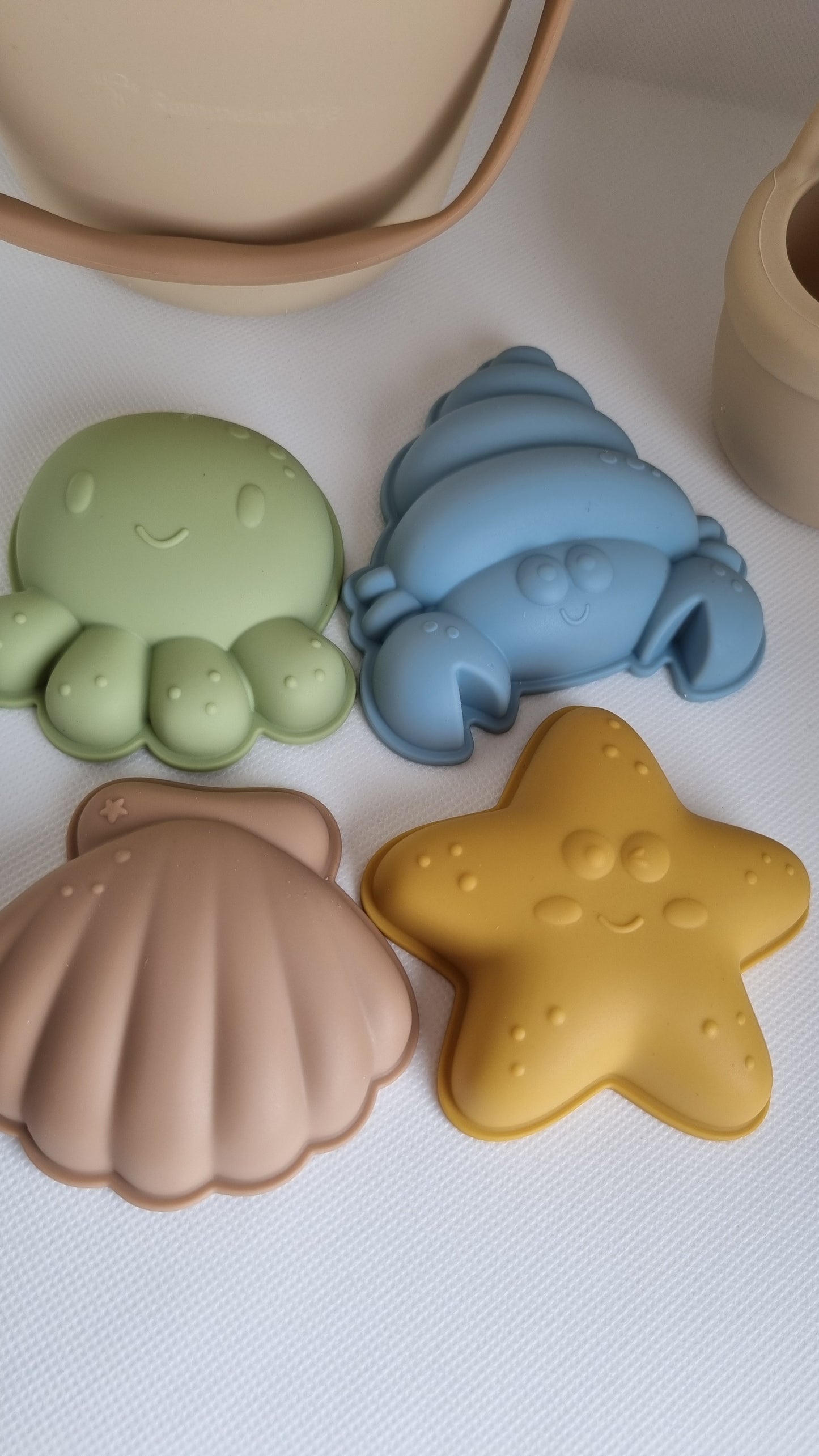 Set de plage 7 pièces en silicone beige durable et sain Skovlia