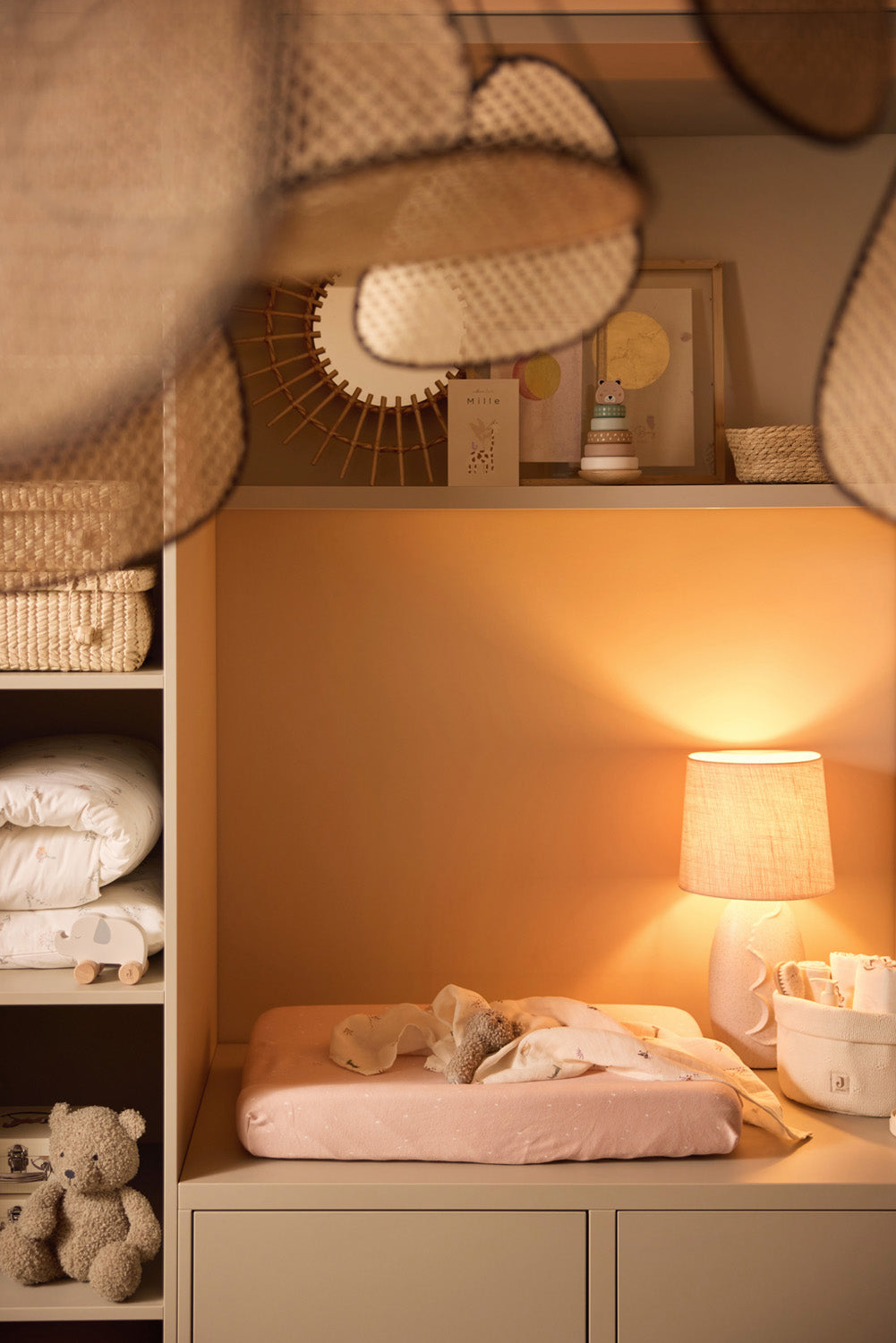 Housse de matelas à langer en jersey 50x70cm Twinkling Wild Rose jollein