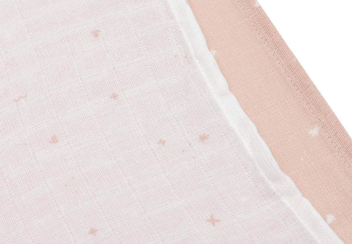 Langes en gaze de coton 70x70cm (Lot de 3) Twinkling Wild Rose jollein