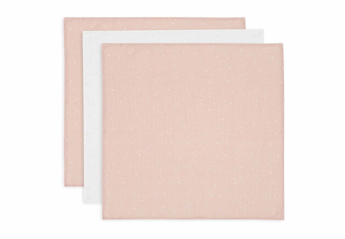 Langes en gaze de coton 70x70cm (Lot de 3) Twinkling Wild Rose jollein