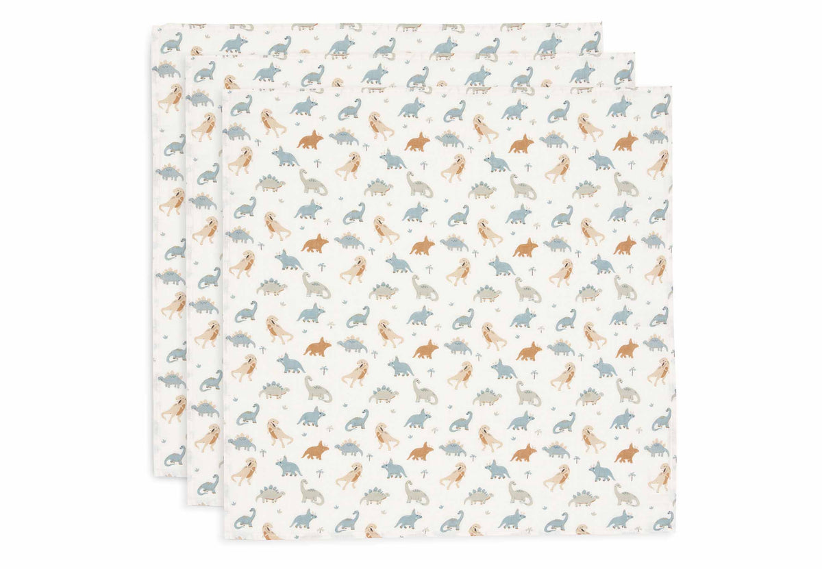 Lot 3 langes gaze de coton Jollein Roarsome 70x70 cm