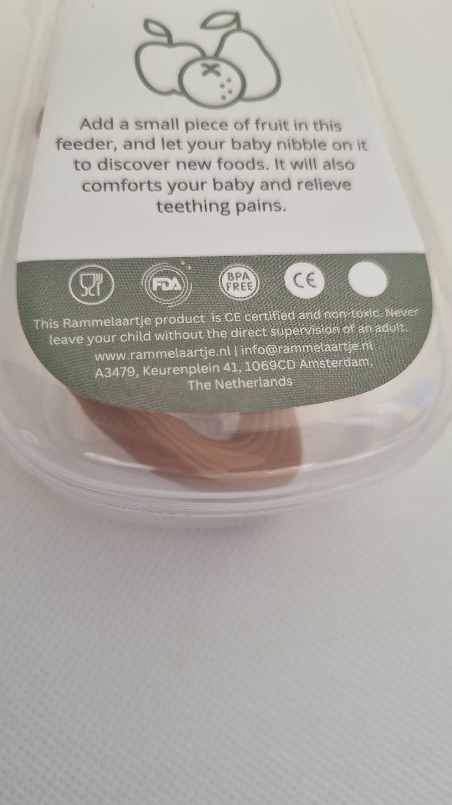 Grignoteuse alimentaire en silicone – Marron Douceur