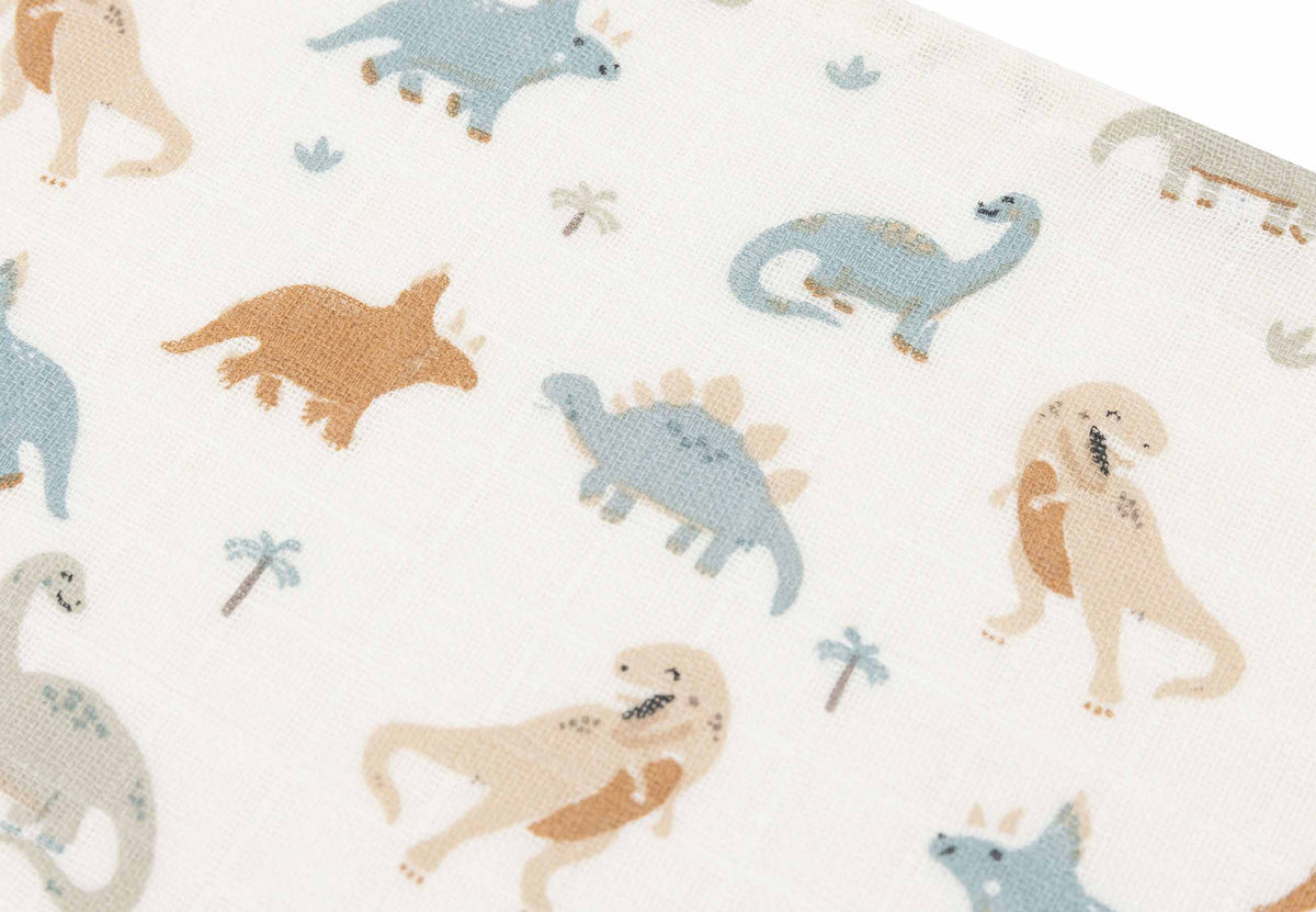 zoom motif langes jollein roarsome 70x70cm gaze de coton