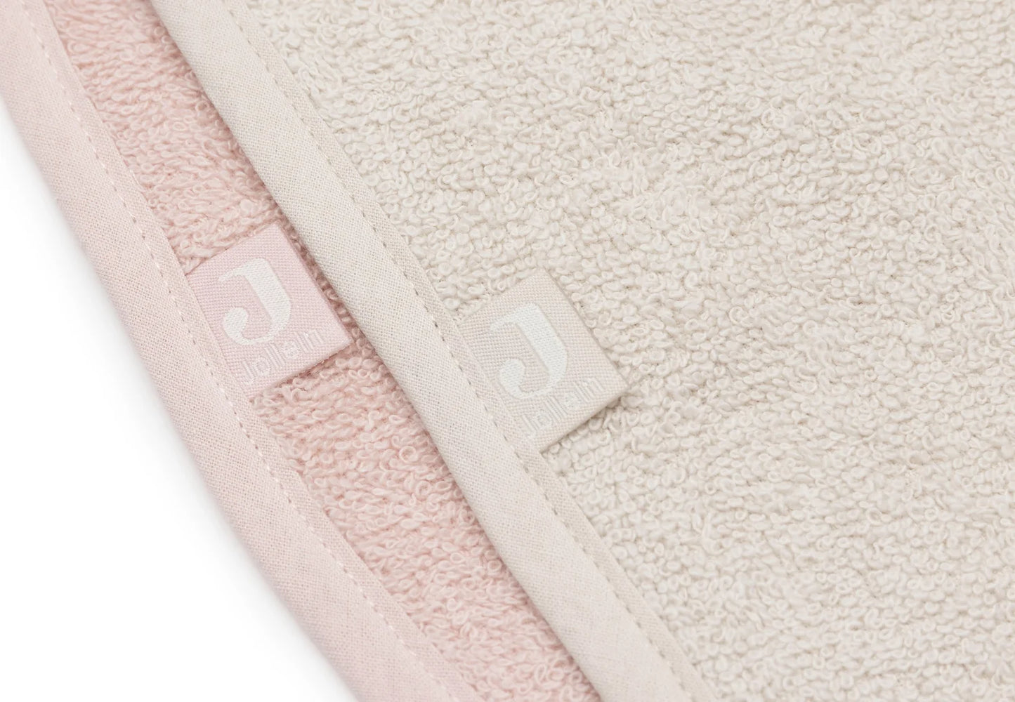Lot de 2 bavoirs éponge avec pression Silk Rose et Sand Jollein